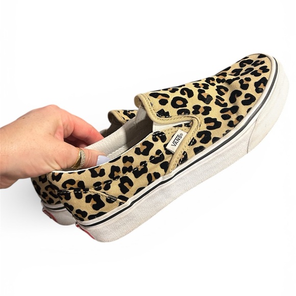 Vans Tan and Black Animal Print Slip-Ons - Picture 3 of 7